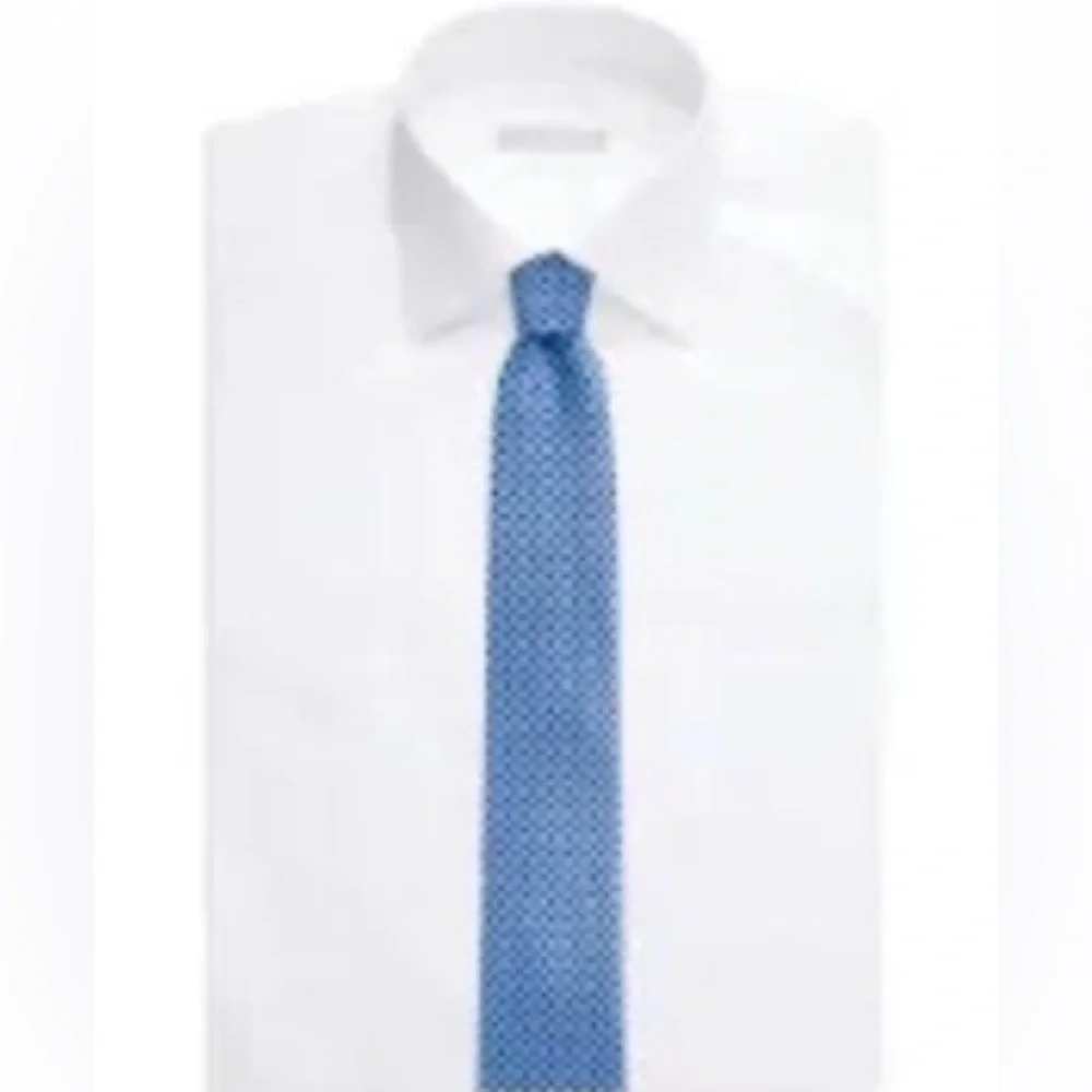 NWT KIDS STEFANO RICCI JUNIOR LUXURY SILK GEOMETRIC BLUE TIE